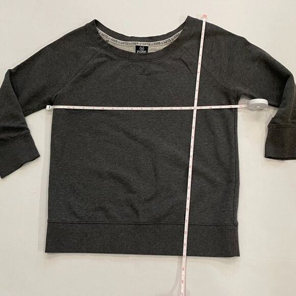 Victoria's Secret PINK Round Neck 3/4 Sleeve Gray Sweatshirt, Dog / PINK logo, M - Picture 10 of 12